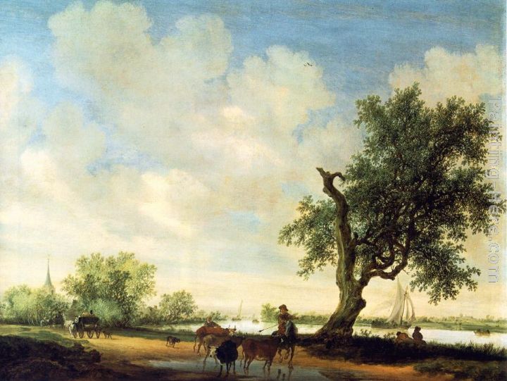 Landscape - detail painting - Salomon van Ruysdael Landscape - detail art painting